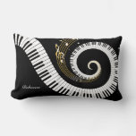 Personalized Piano Keys And Gold Music Notes Lumbar Pillow at Zazzle