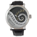 Personalized Piano Keys And Gold Music Notes Watch at Zazzle