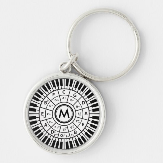 Personalized Piano Keys Circle of Fifths Keychain