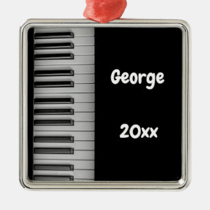 Personalized Piano Keys Metal Ornament