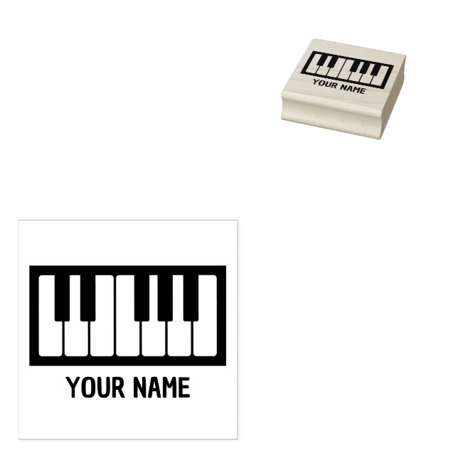 Personalized Piano Keys Music Instrument  Rubber Stamp (Stamped)