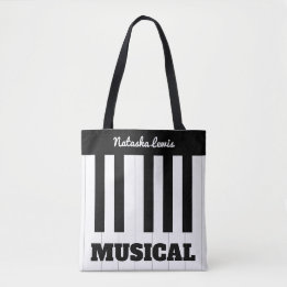 Personalized Piano Keys Music Musical Instrument Tote Bag