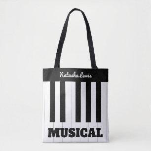 Personalized Piano Keys Music Musical Instrument Tote Bag