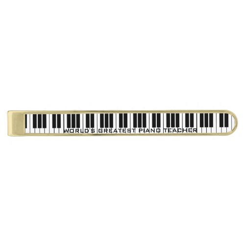 Personalized piano keys tie bar clip for pianist