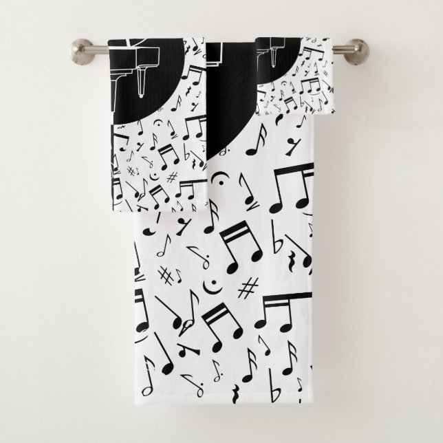 Personalized Piano lover art Bath Towel Set (Insitu)