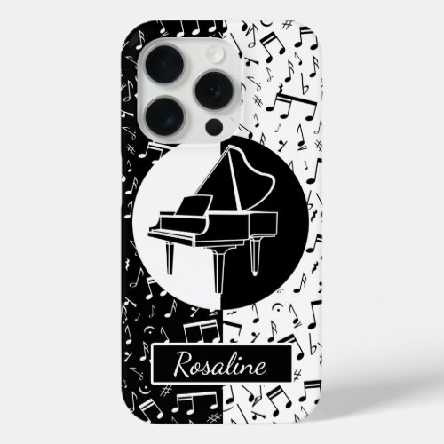Personalized Piano lover art iPhone 15 Pro Case