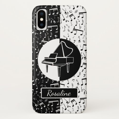 Personalized Piano lover art iPhone X Case