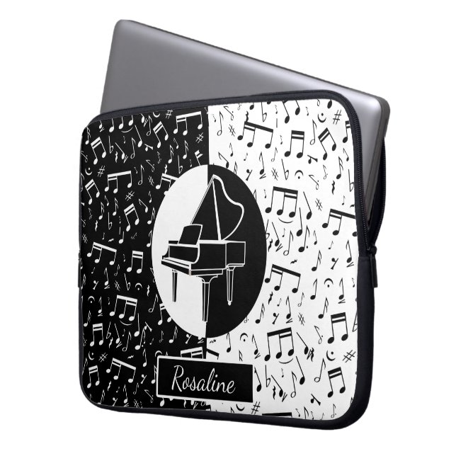 Personalized Piano lover art Laptop Sleeve (Front Left)