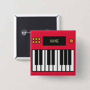 Personalized Piano Music Keyboard Red Button