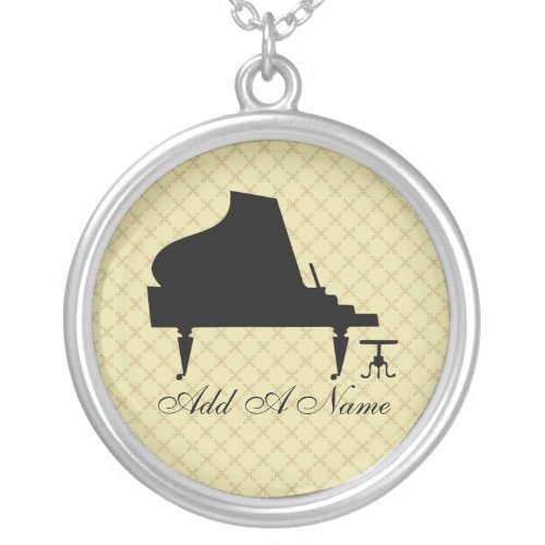 Personalized Piano Music Silhouette Necklace Gift