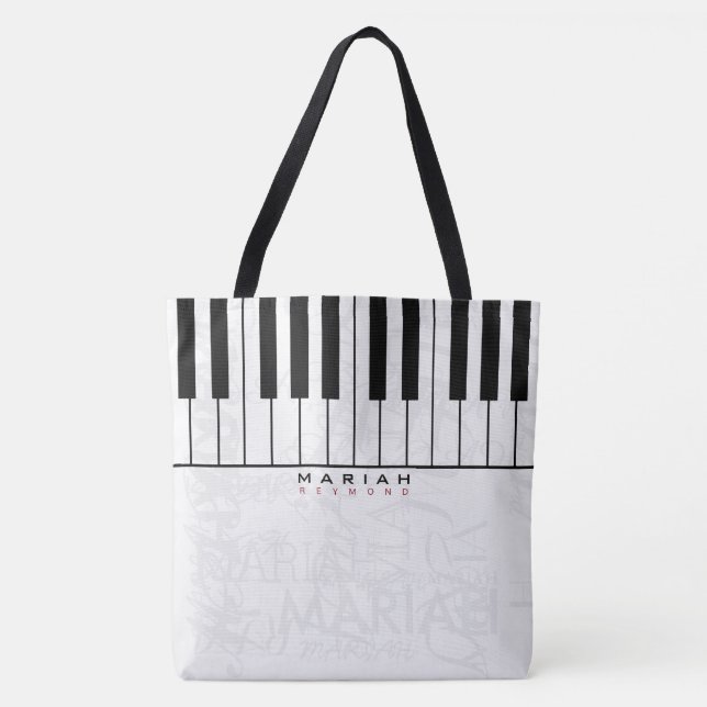 Personalized Piano Music Tote Bag (Front)