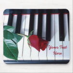 Personalized Piano Rose Keyboard Pattern Mouse Pad<br><div class="desc">*Customize your mouse pad with your own text.</div>