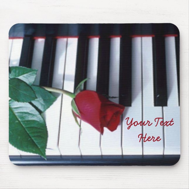 Personalized Piano Rose Keyboard Pattern Mouse Pad (Front)