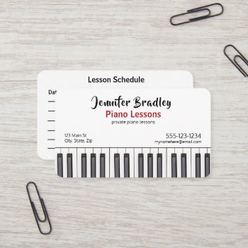 Personalized Piano Teacher Business Cards by Music4LifeLLC at Zazzle