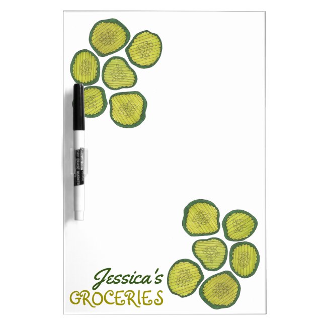 Personalized Pickle Chips Kosher Pickles Foodie Dry-Erase Board (Front)