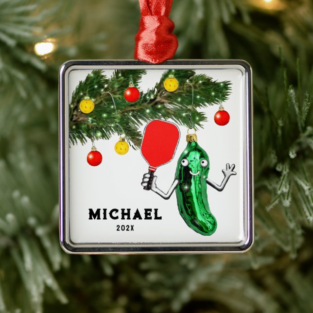 Personalized Pickleball 2025 Collectible Metal Ornament (Tree)