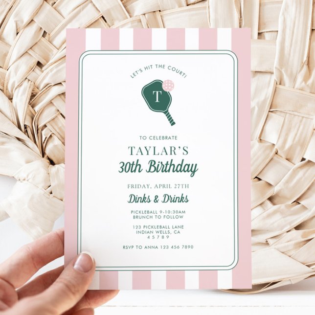 Personalized Pickleball Birthday Invitation (Pickleball Birthday Party Invitation)