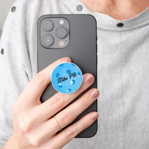 Personalized Pickleball Blue Pickleball Ball PopSocket