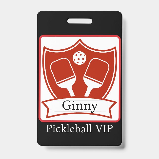 Personalized Pickleball Bold VIP  Badge (Front)