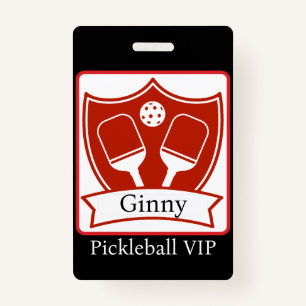 Personalized Pickleball Bold VIP  Badge