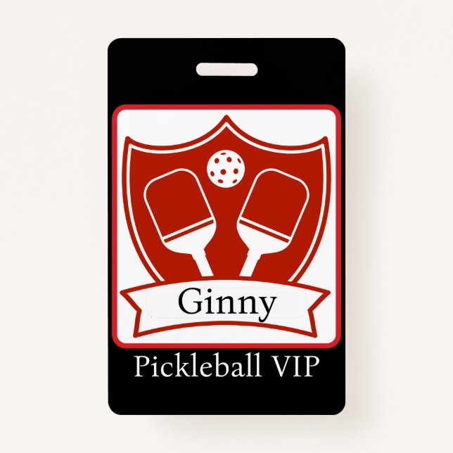 Personalized Pickleball Bold VIP  Badge (Front)