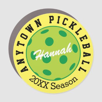Personalized Pickleball Car Magnet by trendyteeshirts at Zazzle