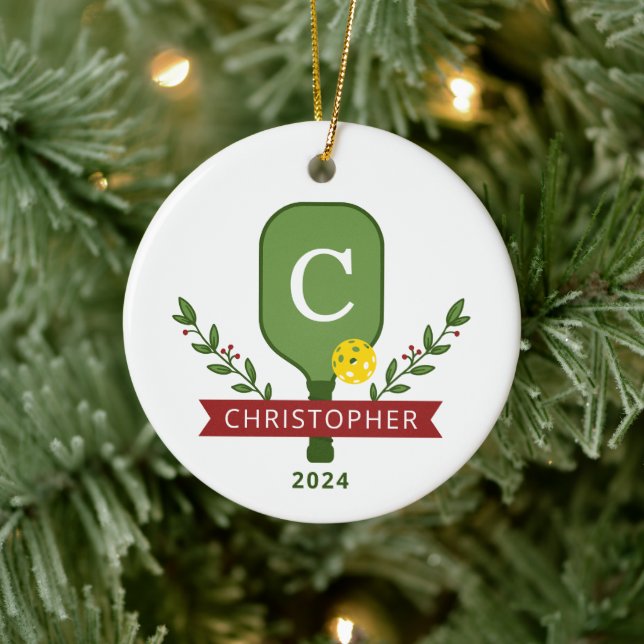 Personalized Pickleball Christmas Ornament (Tree)