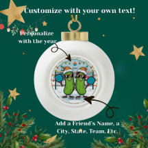 Personalized Pickleball Christmas Ornament