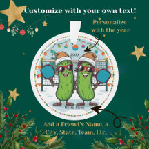 Personalized Pickleball Christmas Ornament