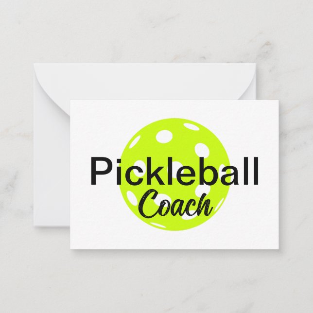 Personalized Pickleball Coach Name Note Card (Front)