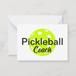 Personalized Pickleball Coach Name Note Card
