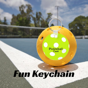 Personalized Pickleball Coach Yellow keychain