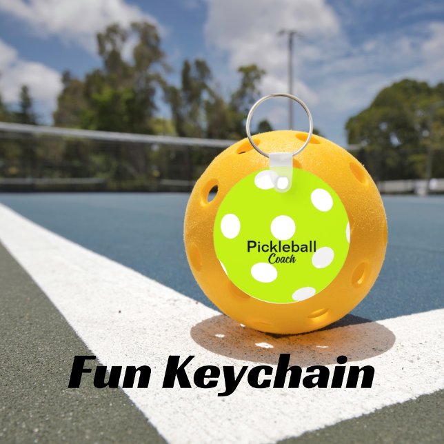 Personalized Pickleball Coach Yellow keychain  (Creator Uploaded)