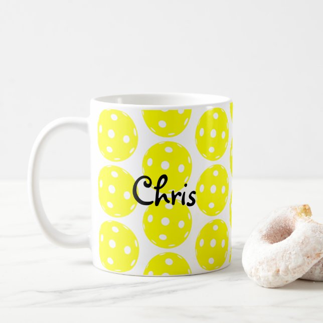 Personalized Pickleball Coffee Mug (With Donut)
