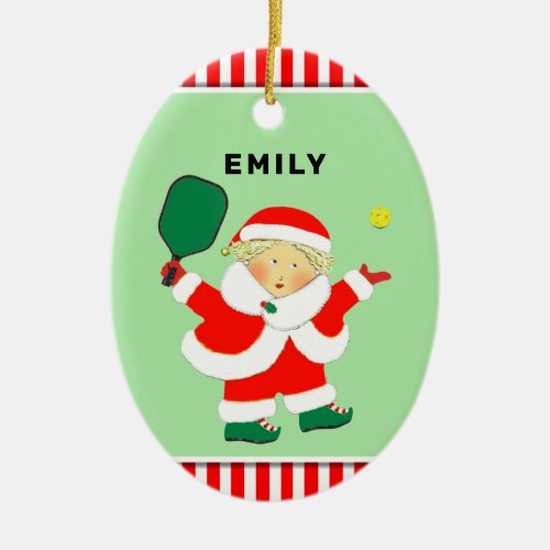 Personalized Pickleball Collectible Ceramic Ornament