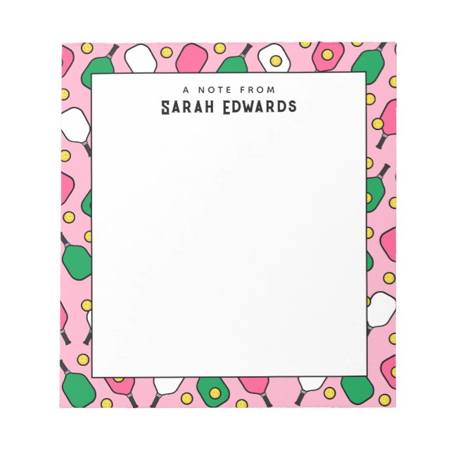 Personalized Pickleball Gift Ideas Notepad (Front)