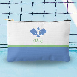 Personalized Pickleball Gift Preppy Blue Green  Accessory Pouch