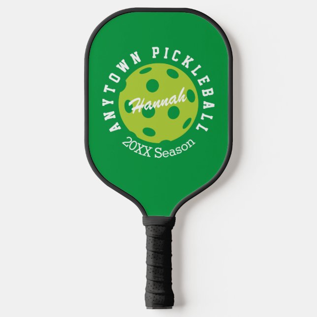 PERSONALIZED Pickleball Green Pickleball Paddle (Front)