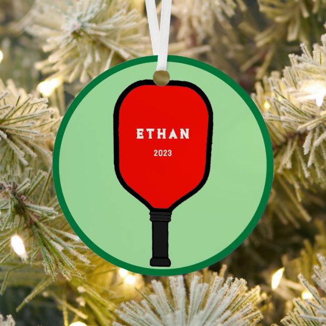 Personalized Pickleball Keepsake Metal Ornament (Insitu)