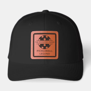 Personalized PICKLEBALL LEGEND Name Leather Patch Hat