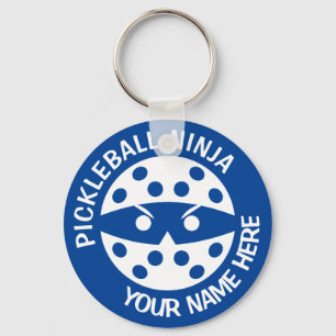 Personalized Pickleball Ninja 2 blue Keychain