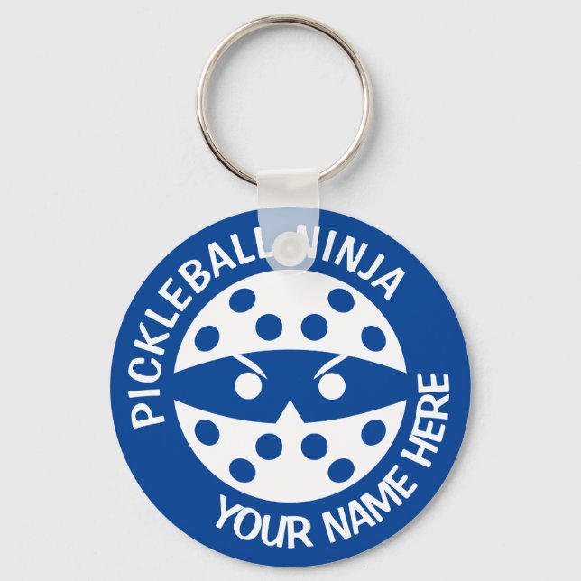 Personalized Pickleball Ninja 2  blue Keychain (Front)