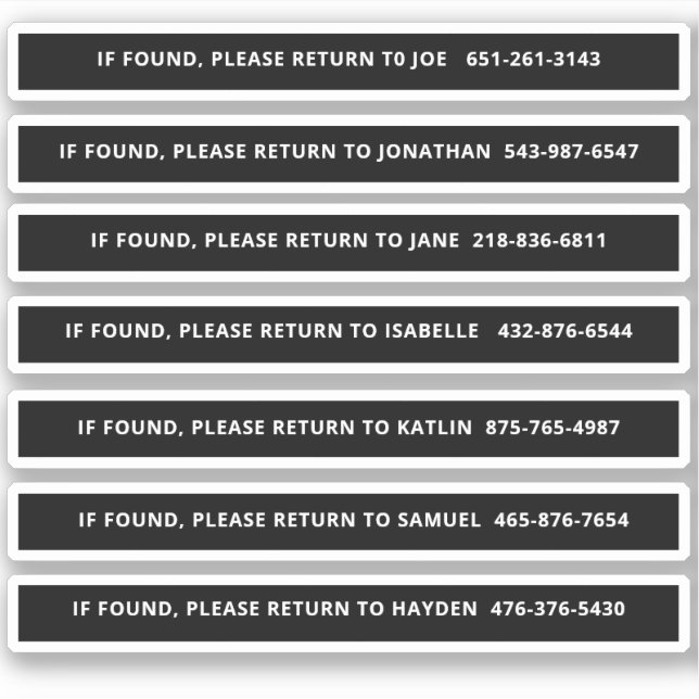 Personalized Pickleball Paddle Identification Sticker (Front)