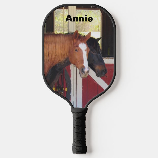 Personalized Pickleball Paddle with Horse Photo (Front)