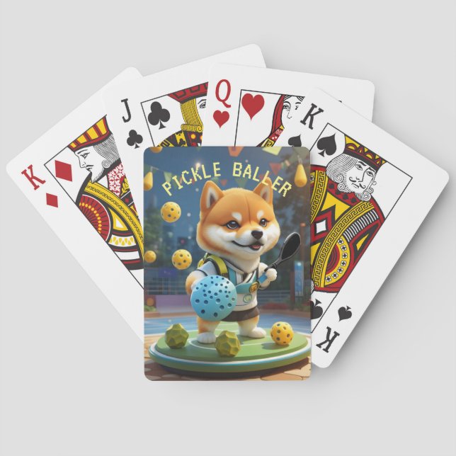 Personalized Pickleball Pickle Baller Poster Poker Cards (Back)