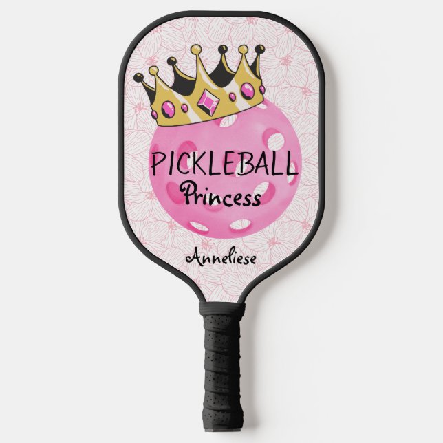 Personalized Pickleball Princess Crown Design Paddle (Front)