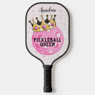 Personalized "Pickleball Queen" with Crown Design Pickleball Paddle
