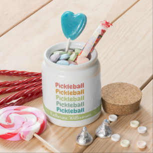 Personalized Pickleball Retro Pickleball Player Candy Jar