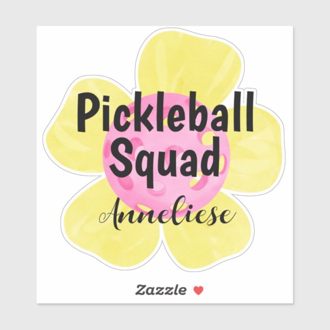 Personalized Pickleball Squad Flower Gift Sticker (Sheet)