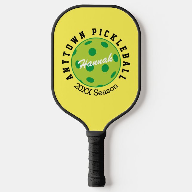 PERSONALIZED Pickleball Yellow Paddle (Front)